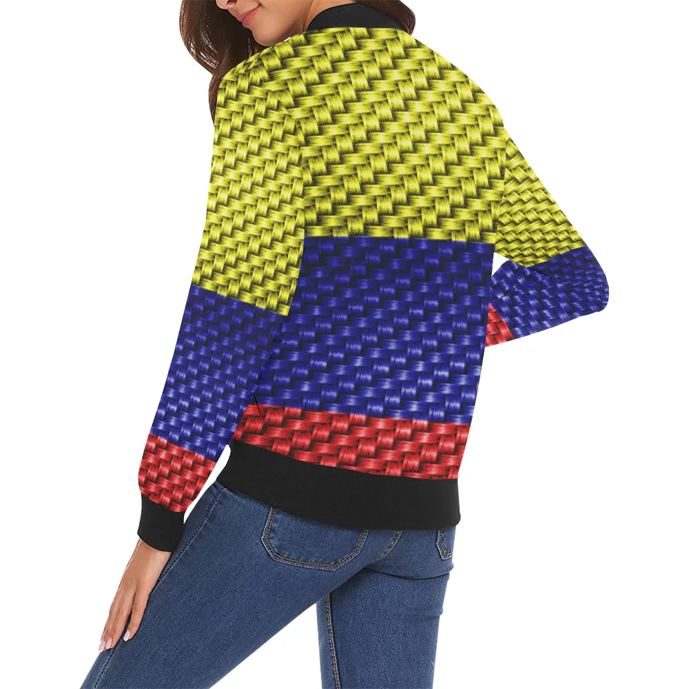 COLOMBIA FLAG All Over Print Bomber Jacket for Women