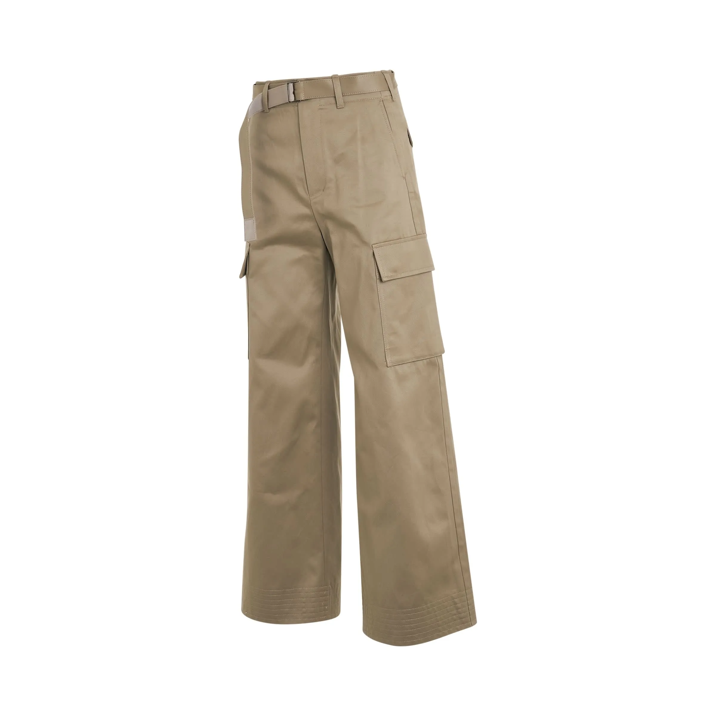 Cotton Gabardine Pants in Beige