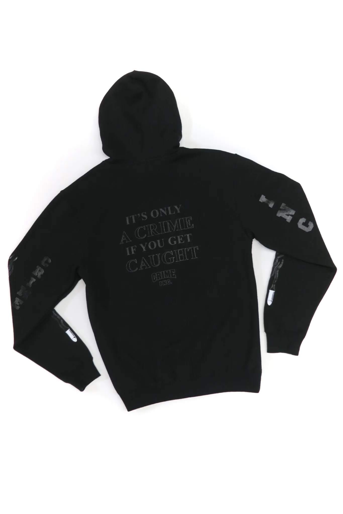 Crime Inc. Black on Black Men's Hooded Sweatshirt