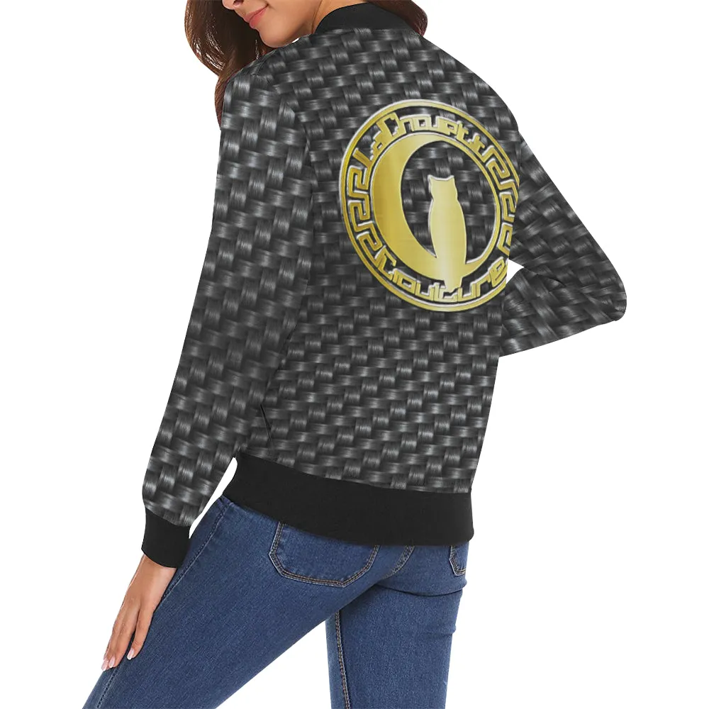 DELUXE BLACC TRESSER All Over Print Bomber Jacket for Women