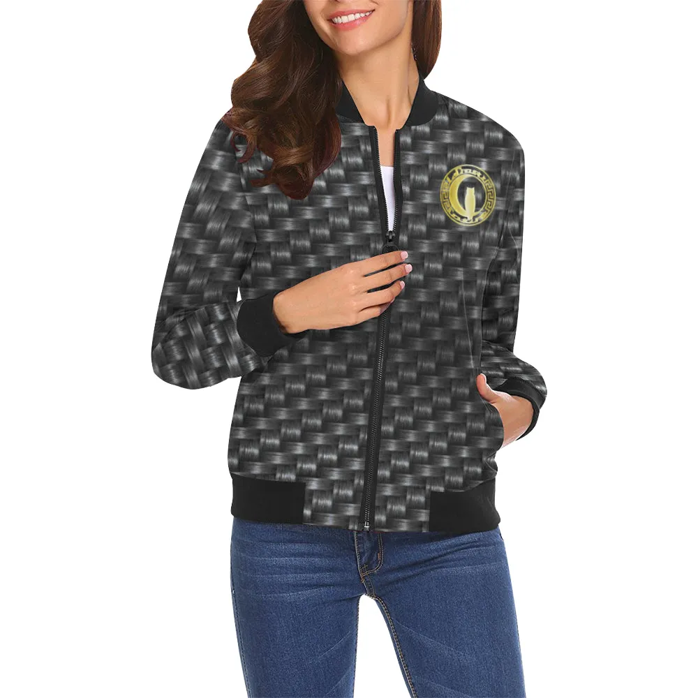 DELUXE BLACC TRESSER All Over Print Bomber Jacket for Women