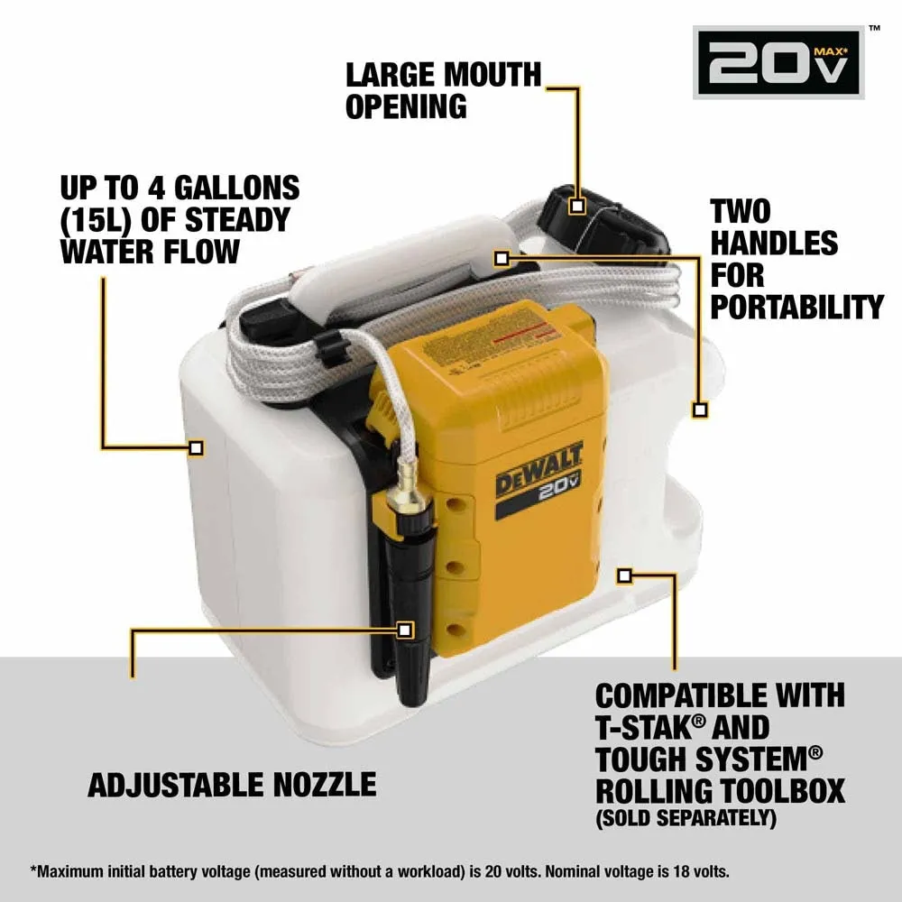 DeWalt DCE6820B 20V MAX Powered Water Tank (Tool Only)