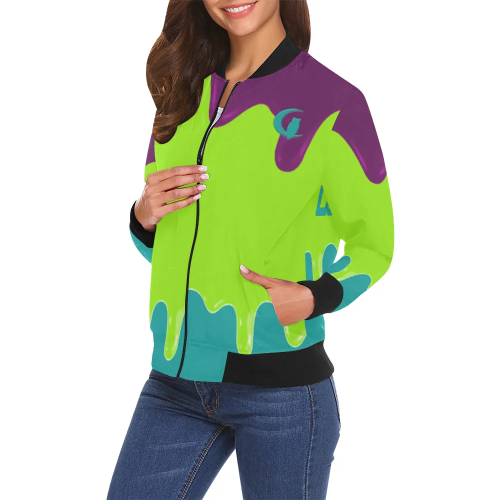 DRIPPIN LEAN All Over Print Bomber Jacket for Women