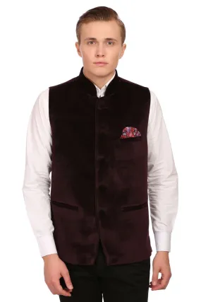 Dust Free Cotton Velvet Red Modi Nehru Jacket