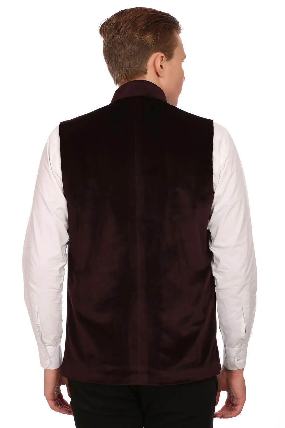 Dust Free Cotton Velvet Red Modi Nehru Jacket