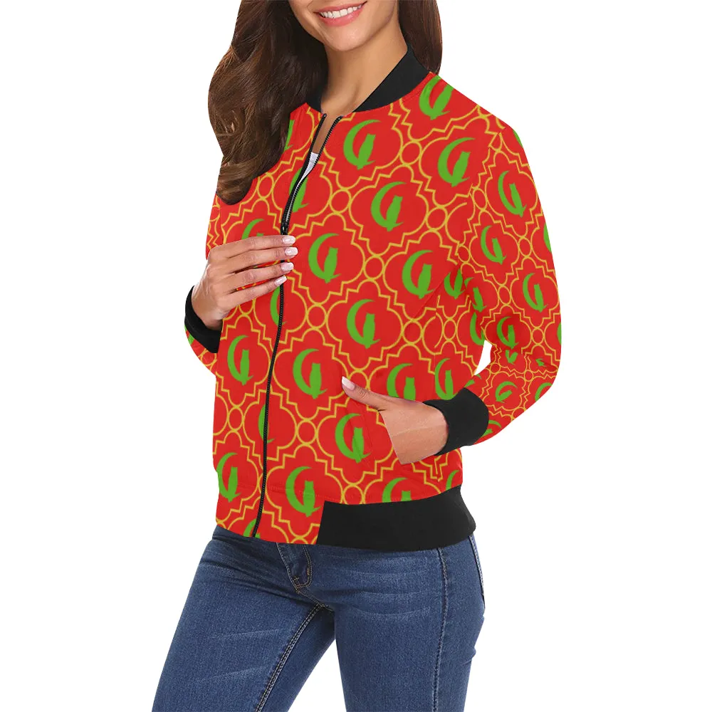 ELEGANCE RJV All Over Print Bomber Jacket for Women