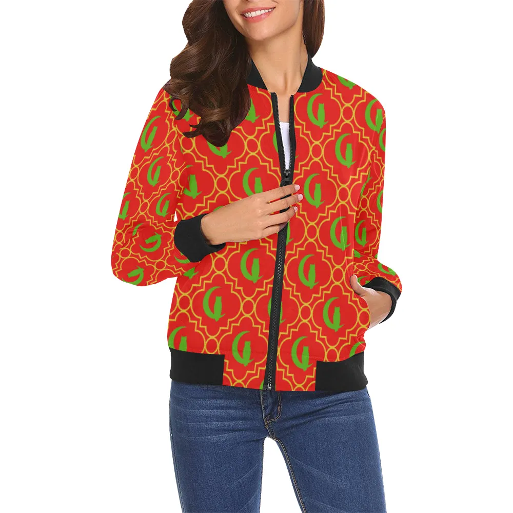 ELEGANCE RJV All Over Print Bomber Jacket for Women