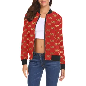 EXCELLENCE RDGLD All Over Print Bomber Jacket for Women (Model H19)