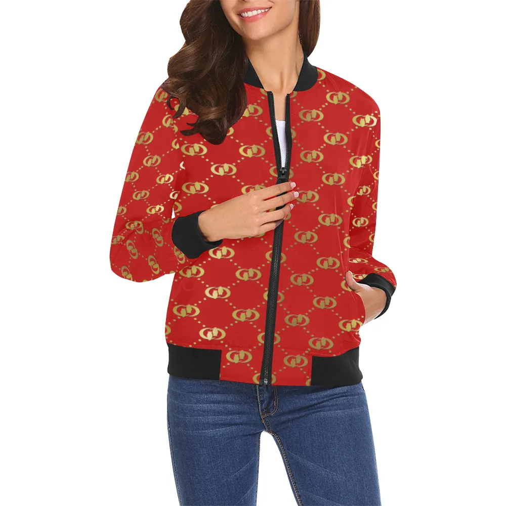 EXCELLENCE RDGLD All Over Print Bomber Jacket for Women (Model H19)