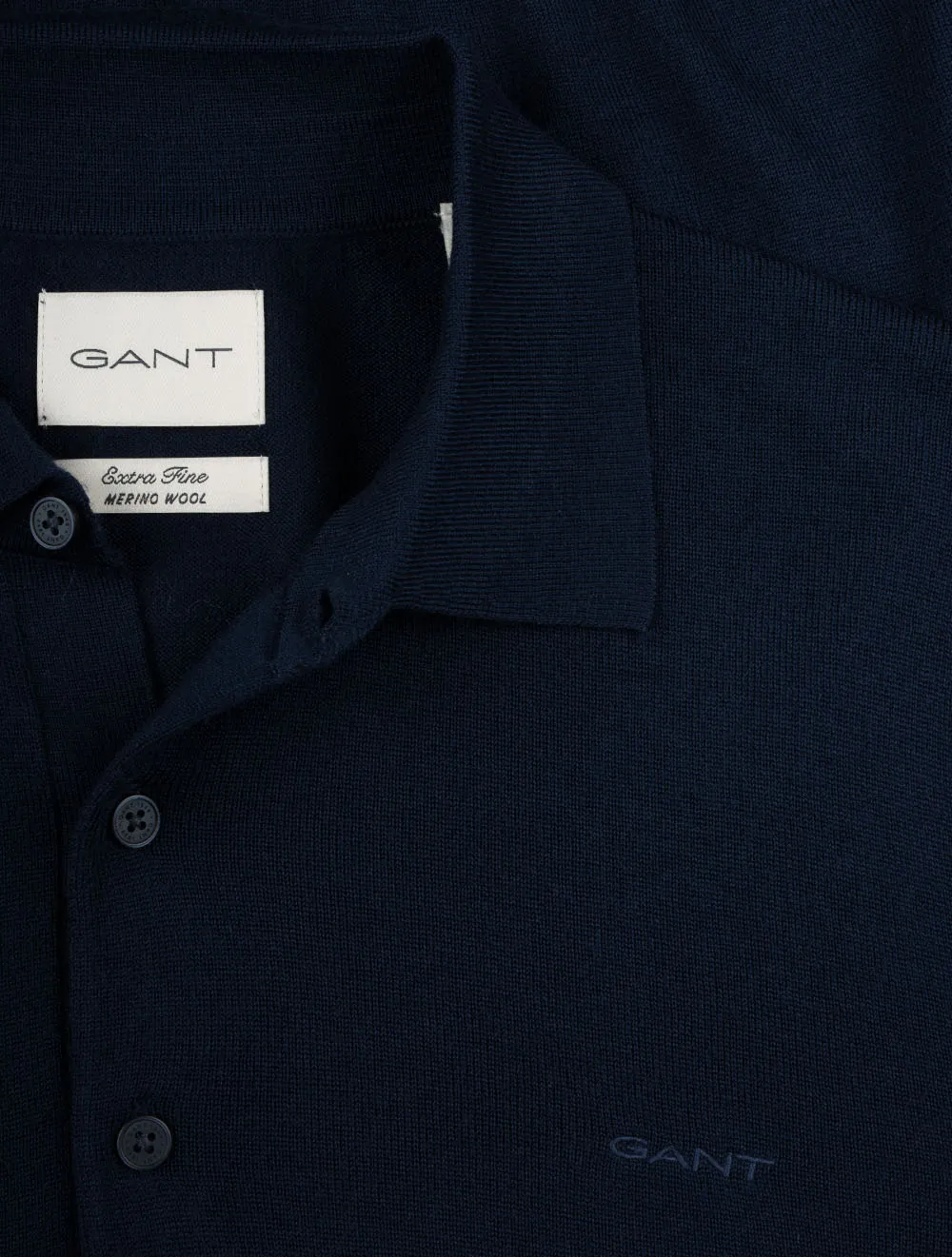 Extra Fine Merino Wool Polo Marine