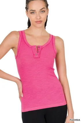 Fiesta Ribbed Tank Fuchsia