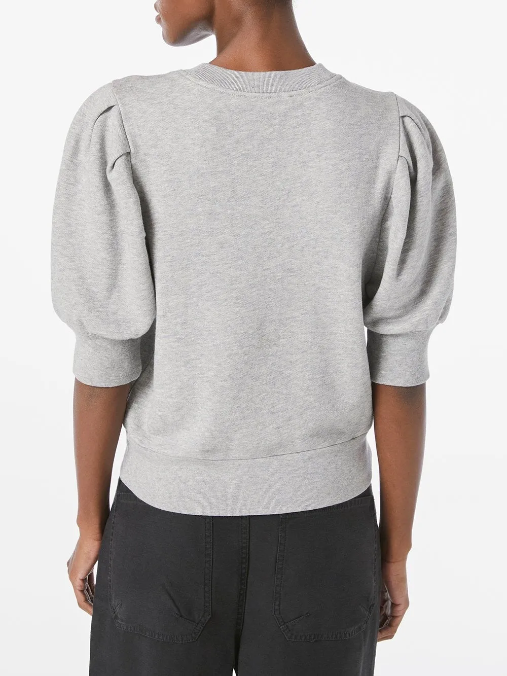 Frame - Shirred S/S Sweatshirt in Gris Heather