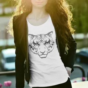 Free T-Shirt Mockup on Woman Wearing a Jacket