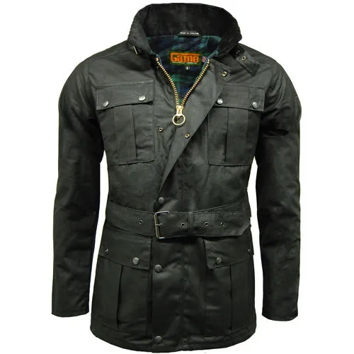 Game Continental Belted Motorcyle Wax Jacket