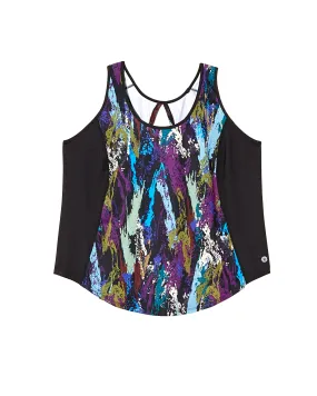 Geranium Tank | Black / Turquoise