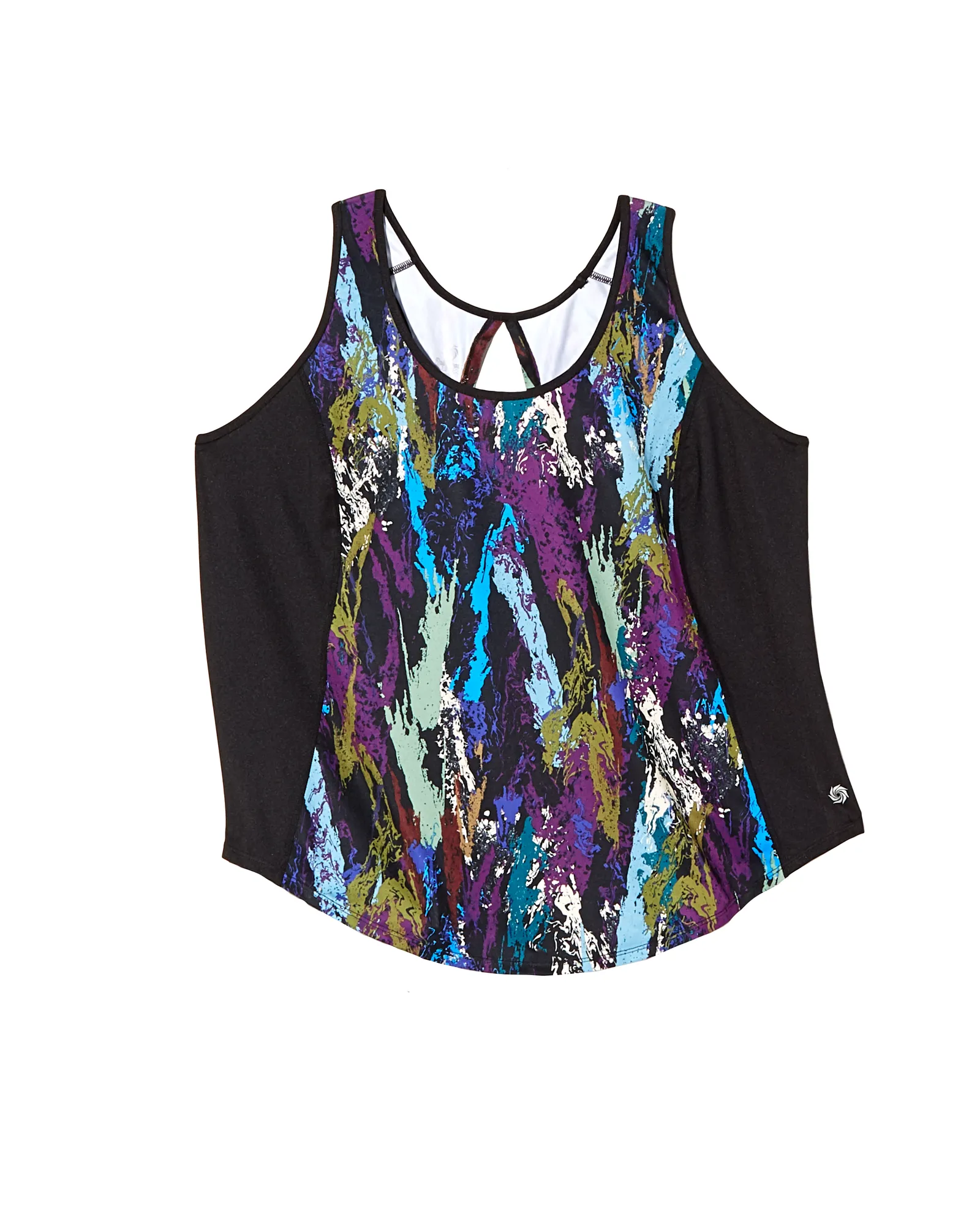 Geranium Tank | Black / Turquoise