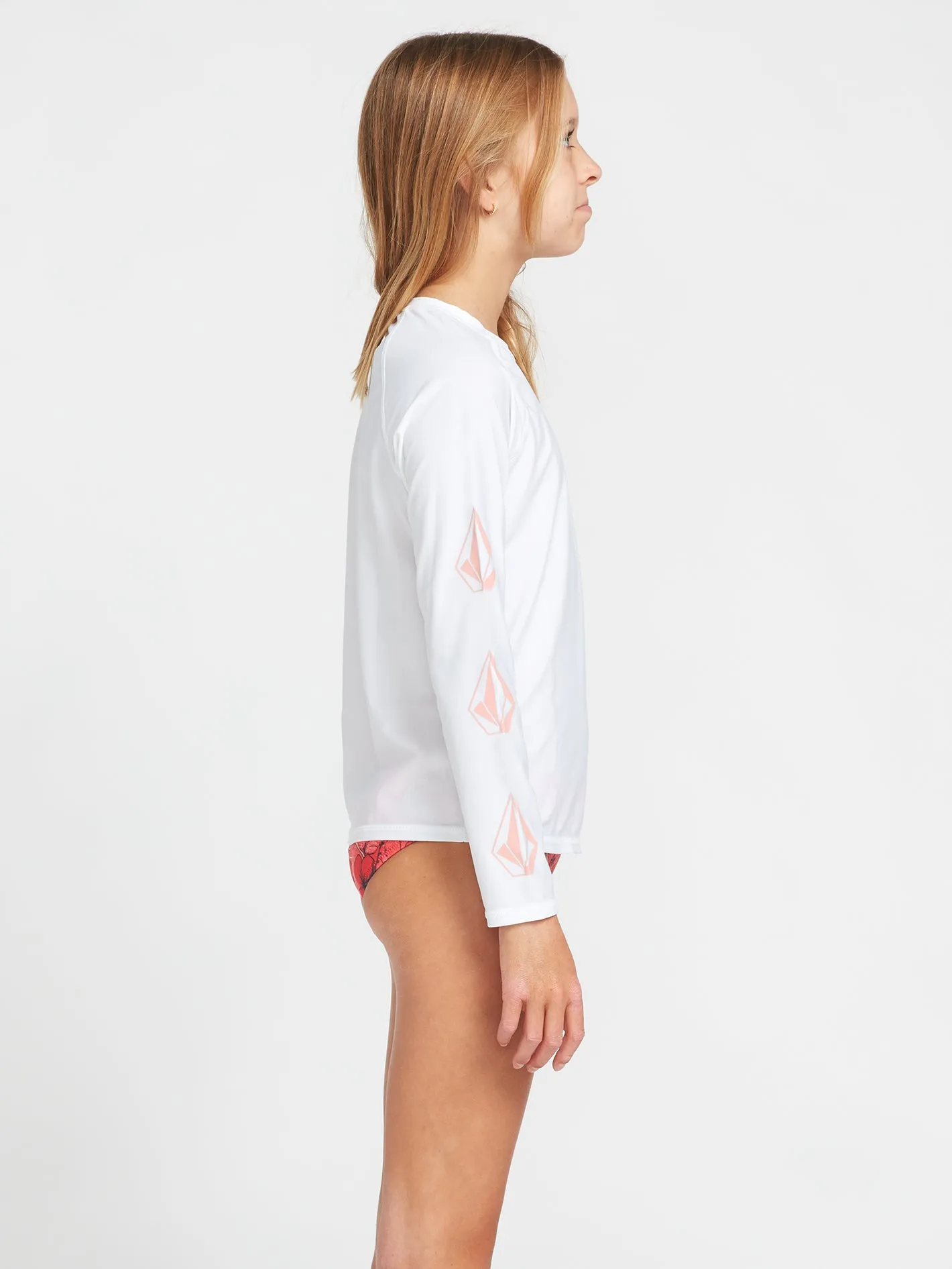 Girls Simply Core Long Sleeve UPF 50 Rashguard - White