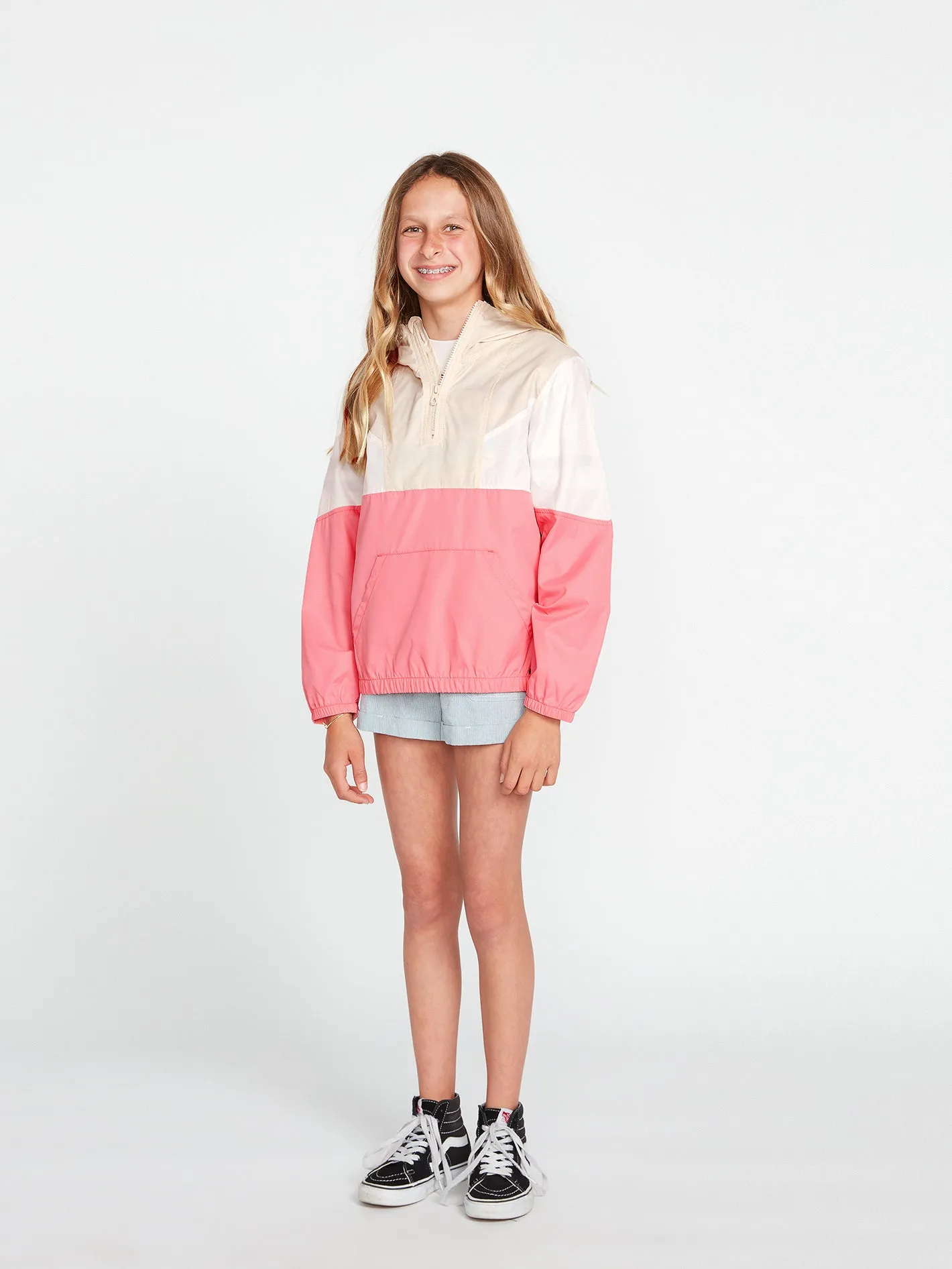 Girls Wind Stoned Windbreaker - Coral Haze