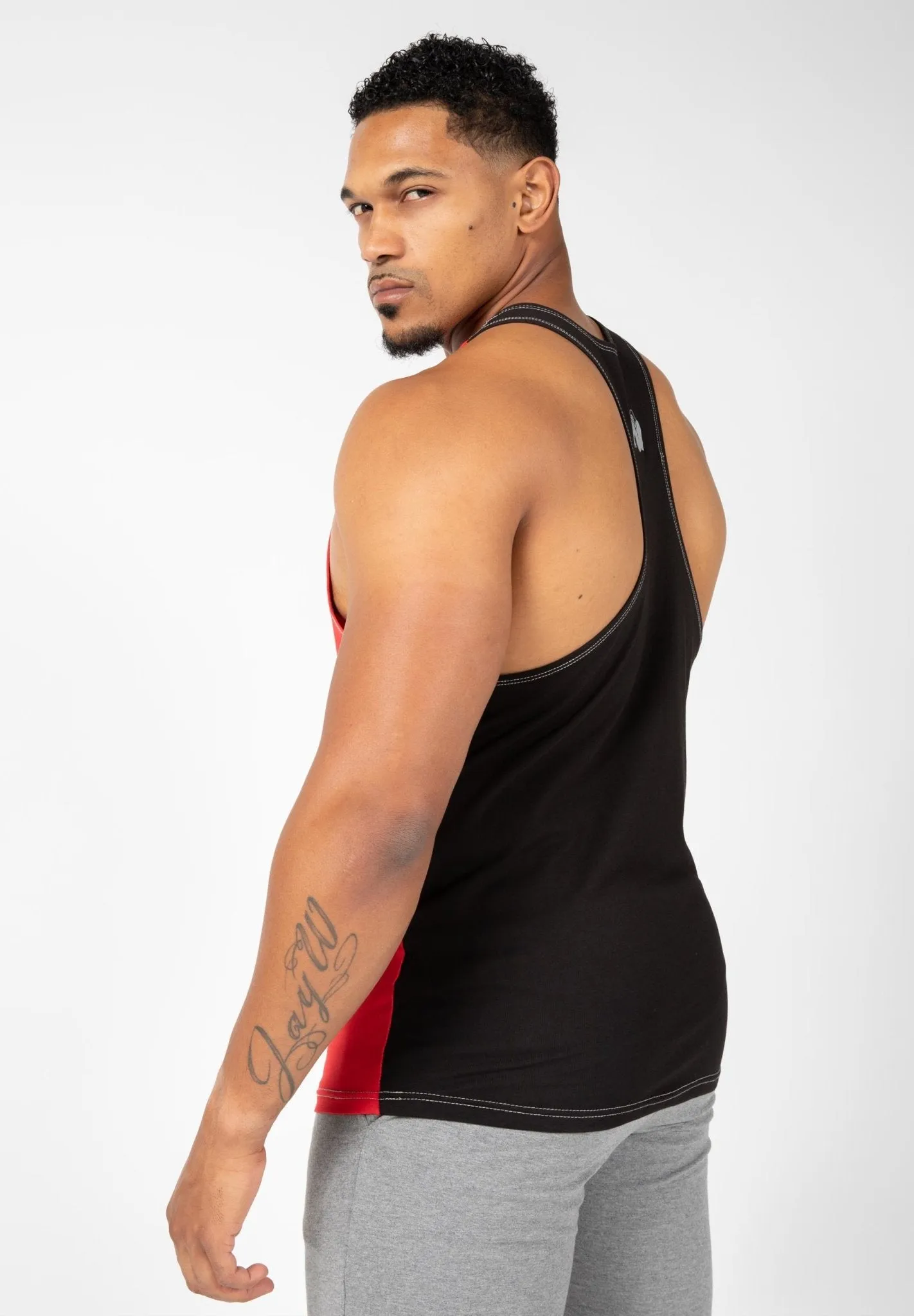 Gorilla Wear Sterling Stringer Tank Top - Black-Red