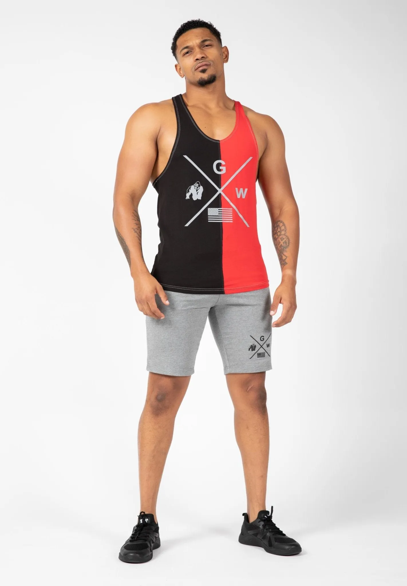 Gorilla Wear Sterling Stringer Tank Top - Black-Red