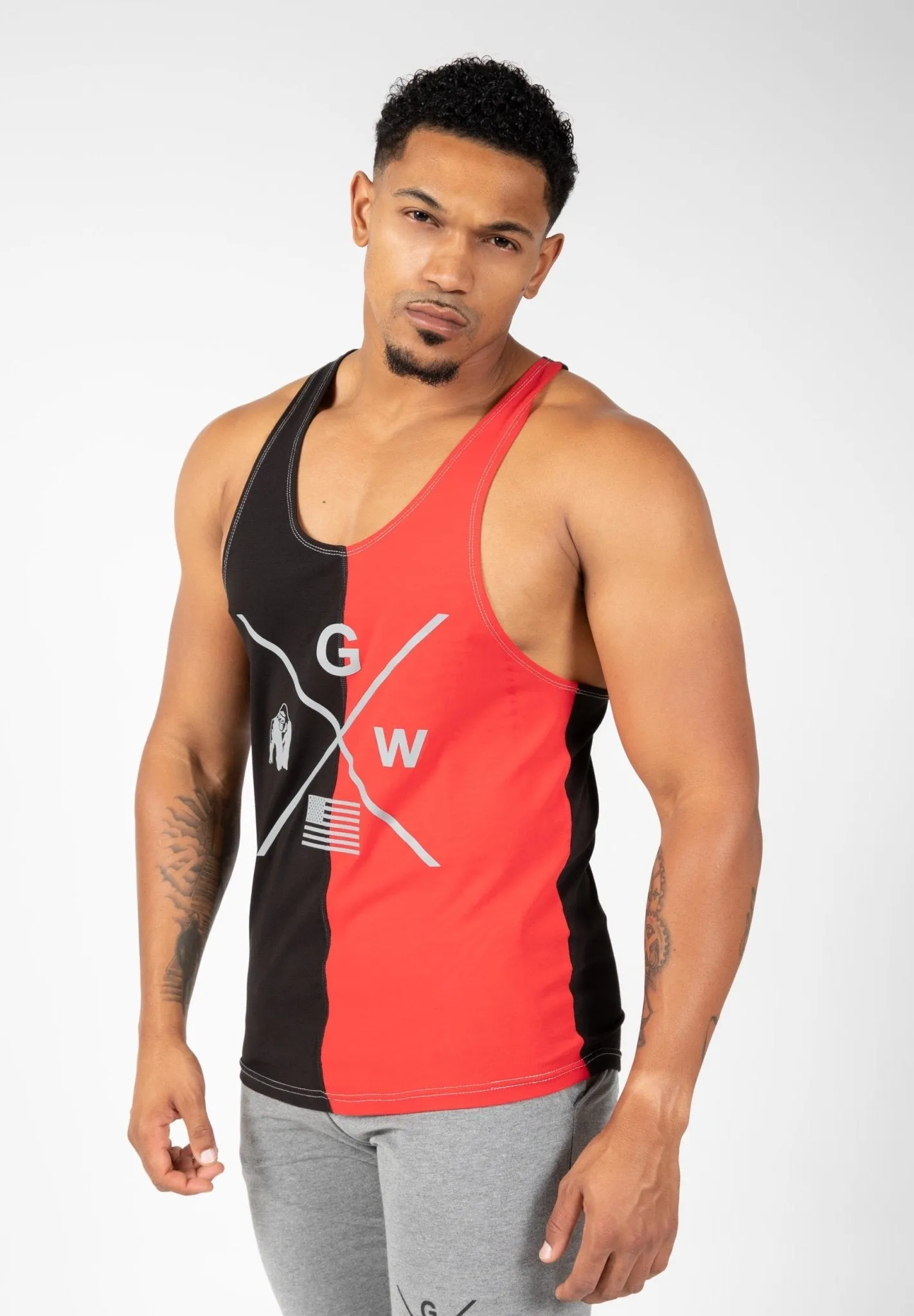 Gorilla Wear Sterling Stringer Tank Top - Black-Red