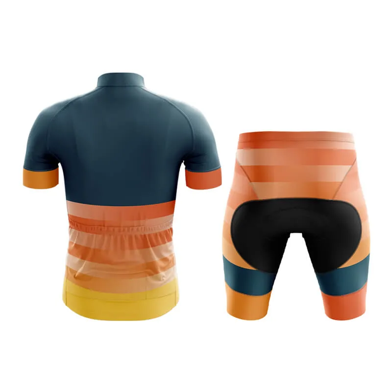 Gradient Frequency Club Cycling Kit (Navy-Orange-Yellow)