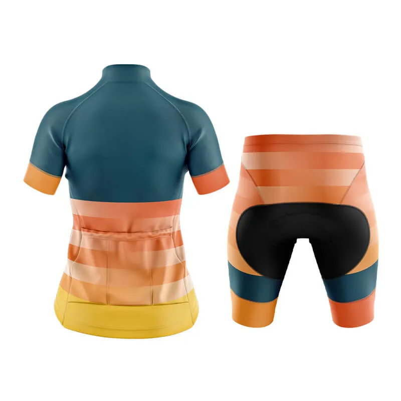 Gradient Frequency Club Cycling Kit (Navy-Orange-Yellow)