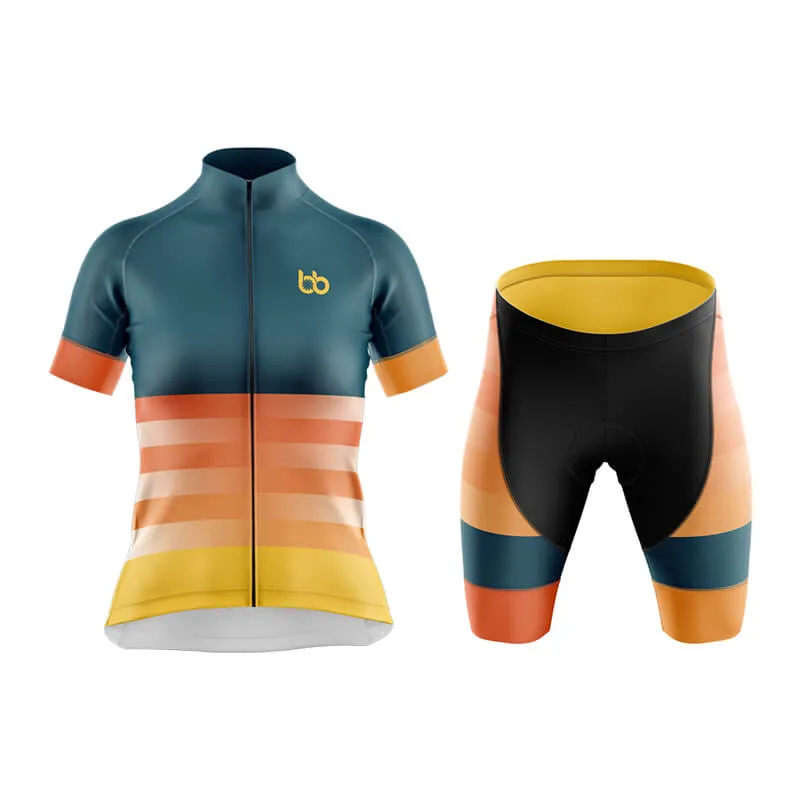 Gradient Frequency Club Cycling Kit (Navy-Orange-Yellow)