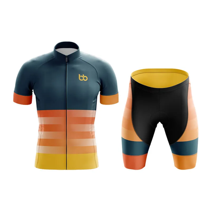 Gradient Frequency Club Cycling Kit (Navy-Orange-Yellow)