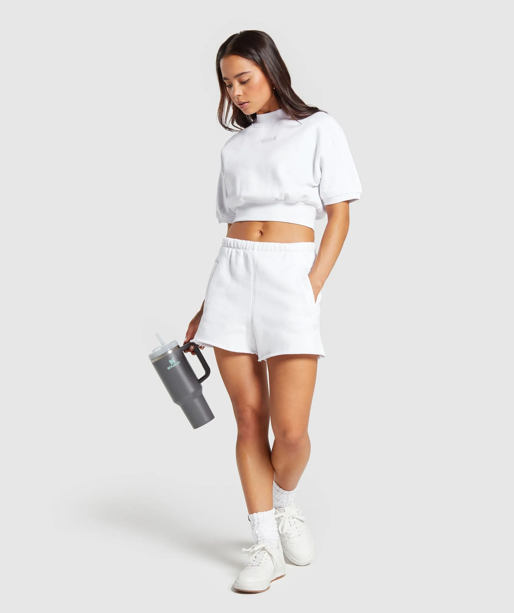 Gymshark Loopback Sweat Trend Pullover - White