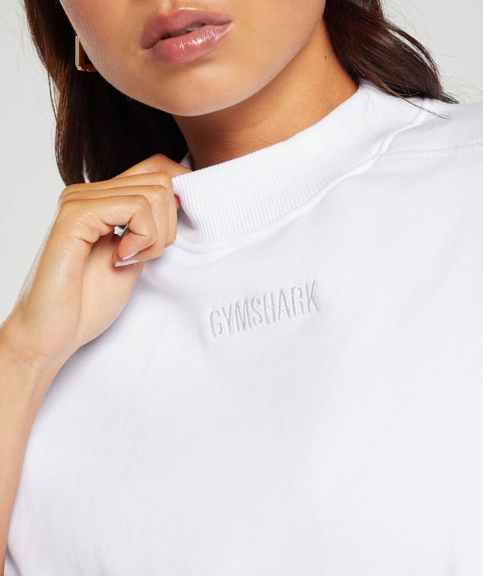 Gymshark Loopback Sweat Trend Pullover - White