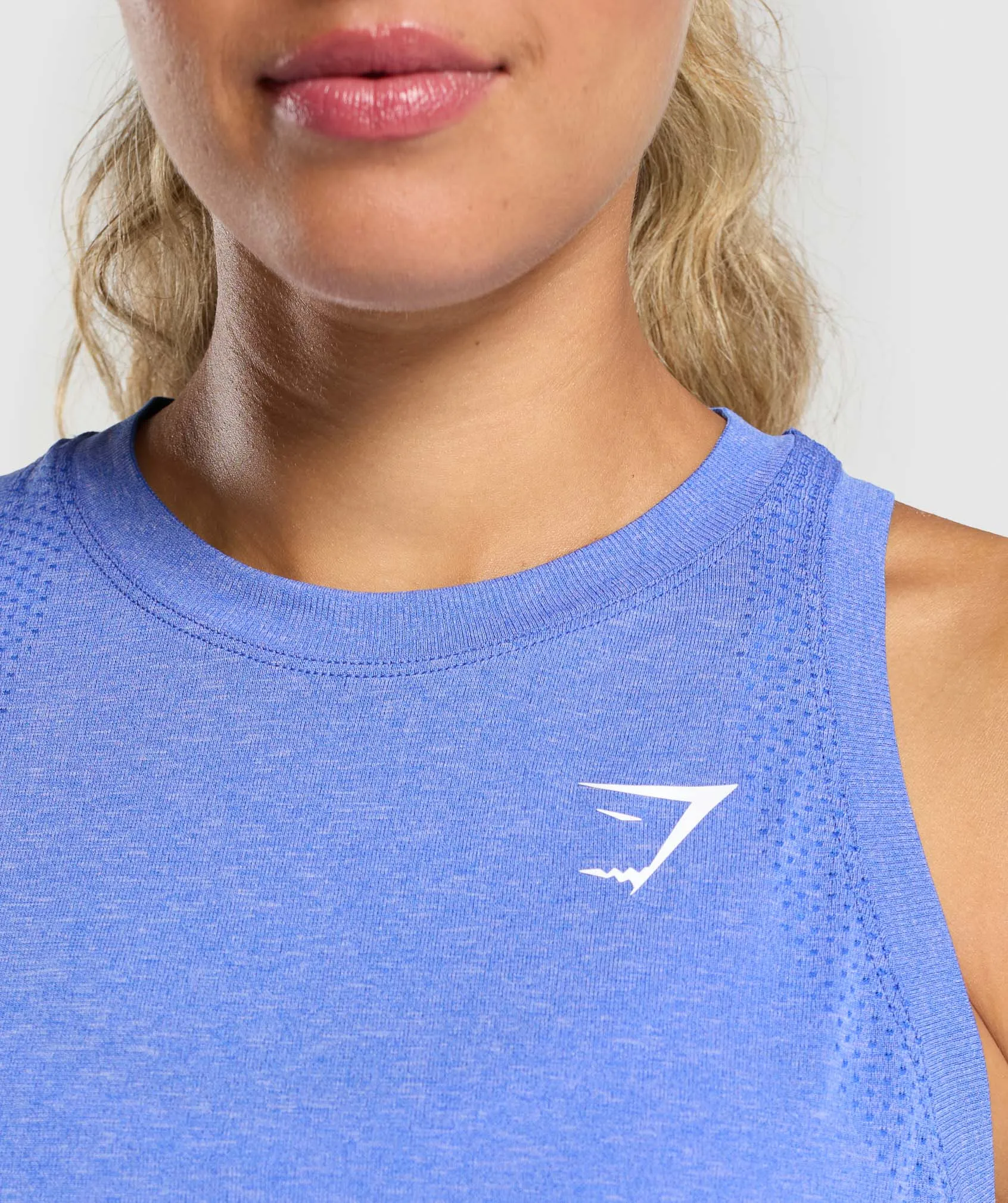 Gymshark Vital Seamless Light Tank - Lift Blue/ Marl