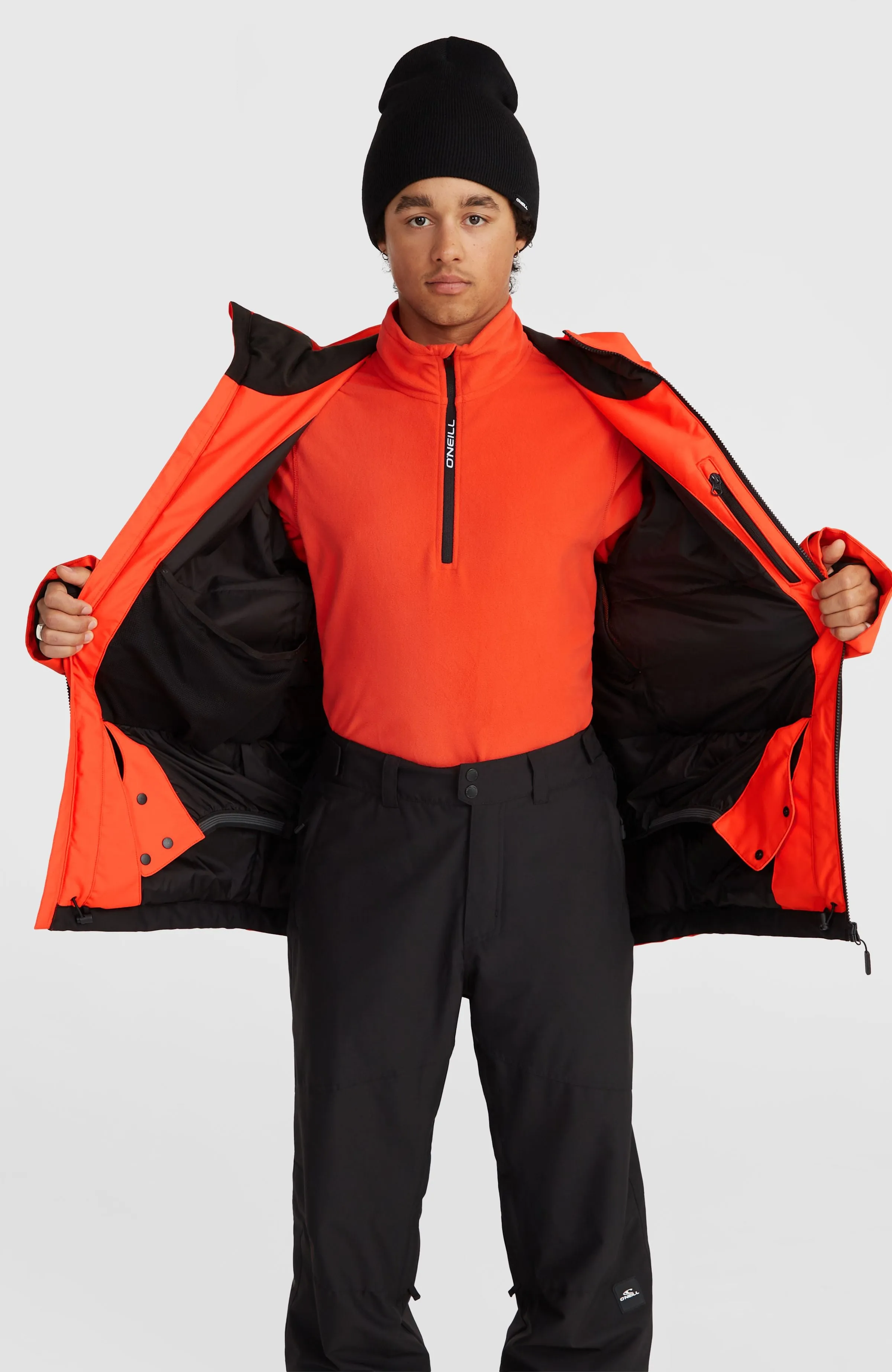 Hammer Block Snow Jacket | Paprika Flame Colour Block