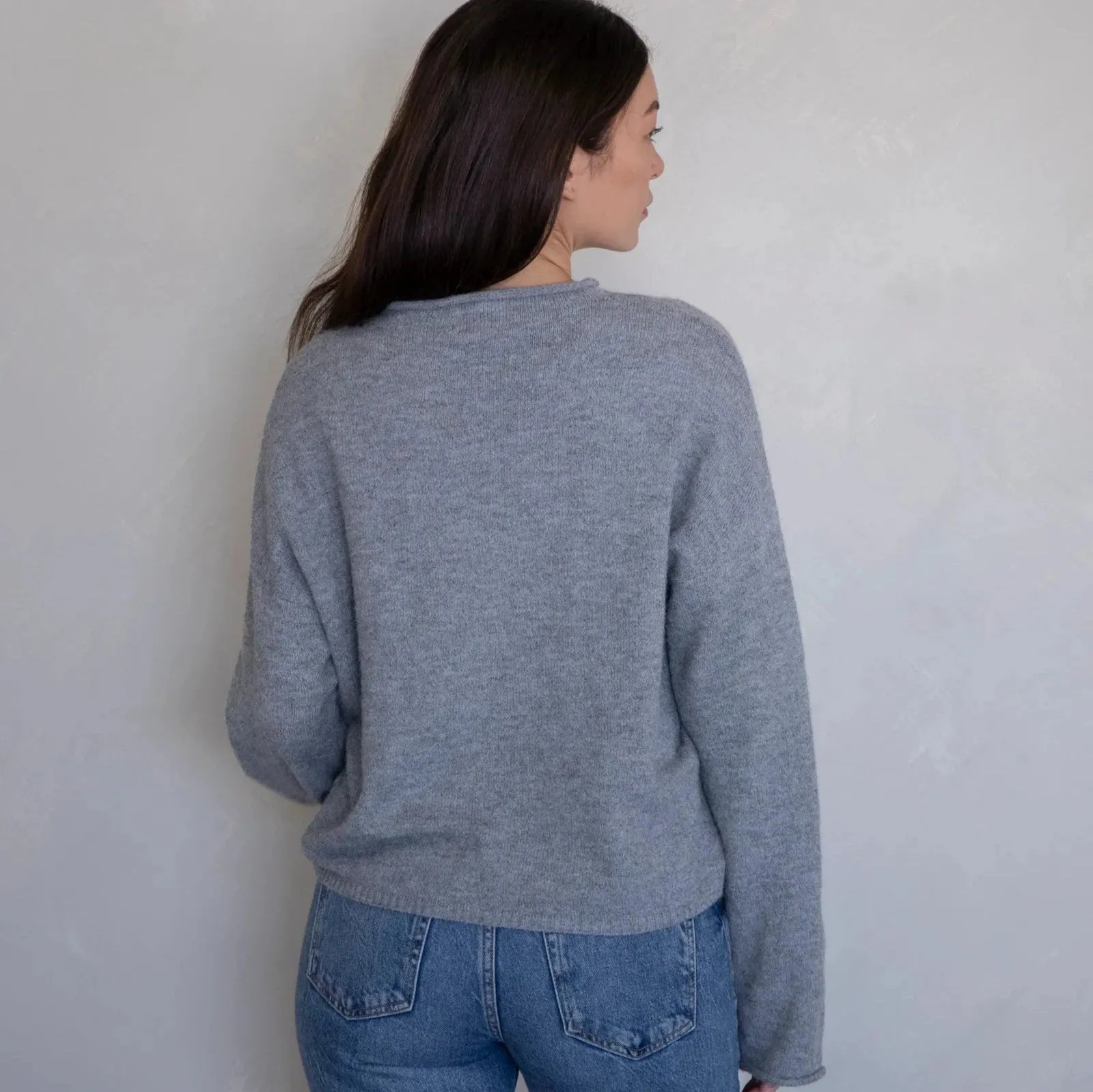 Heather Grey Quarter Button Sweater