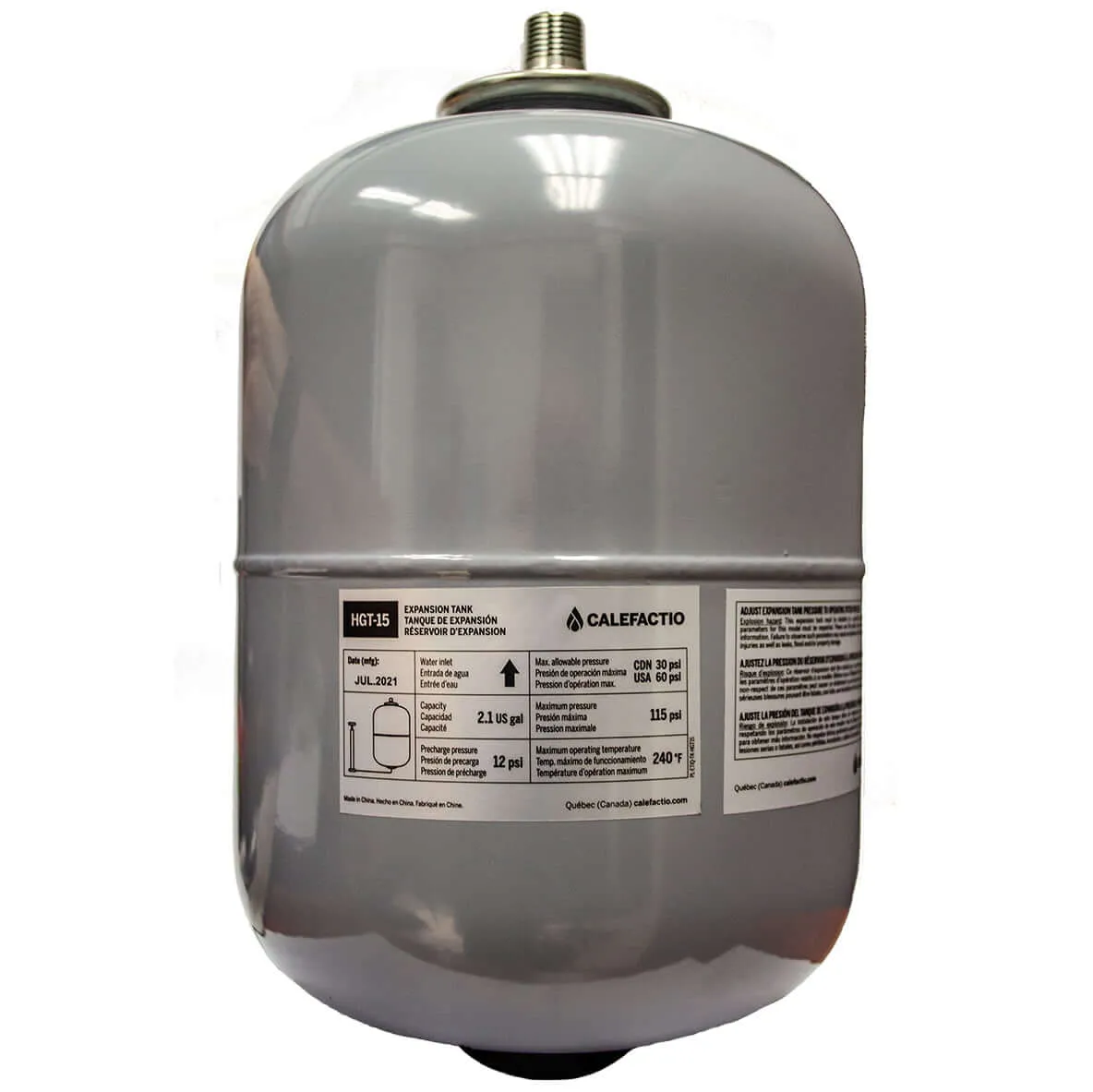 HGT15 Expansion Tank (2.1 gal / 8 L)