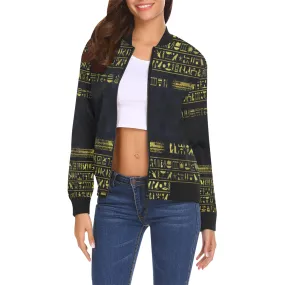 HIEROGLYPH DELUXE All Over Print Bomber Jacket for Women