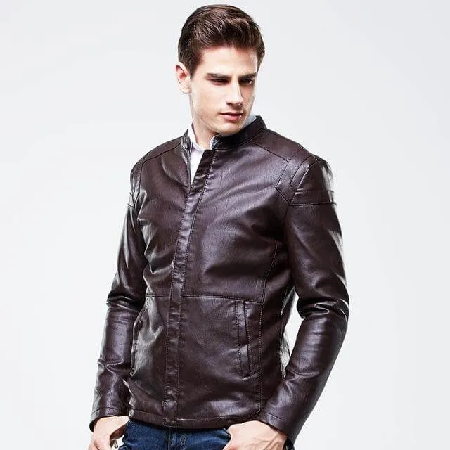 High Quality Luxury  Men's PU Leather Jacket