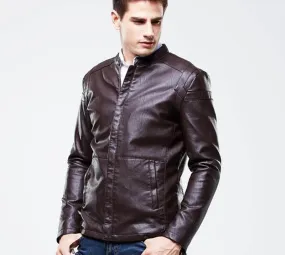 High Quality Luxury  Men's PU Leather Jacket