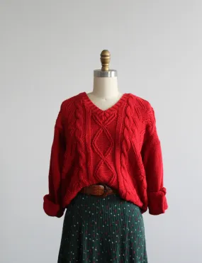 holly red cotton pullover