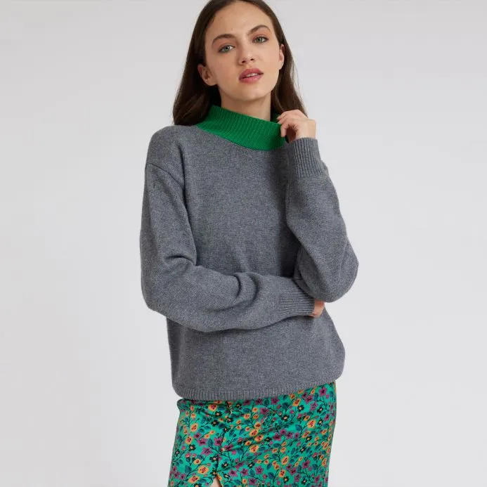 Idano Monica Sweater - Grey Green