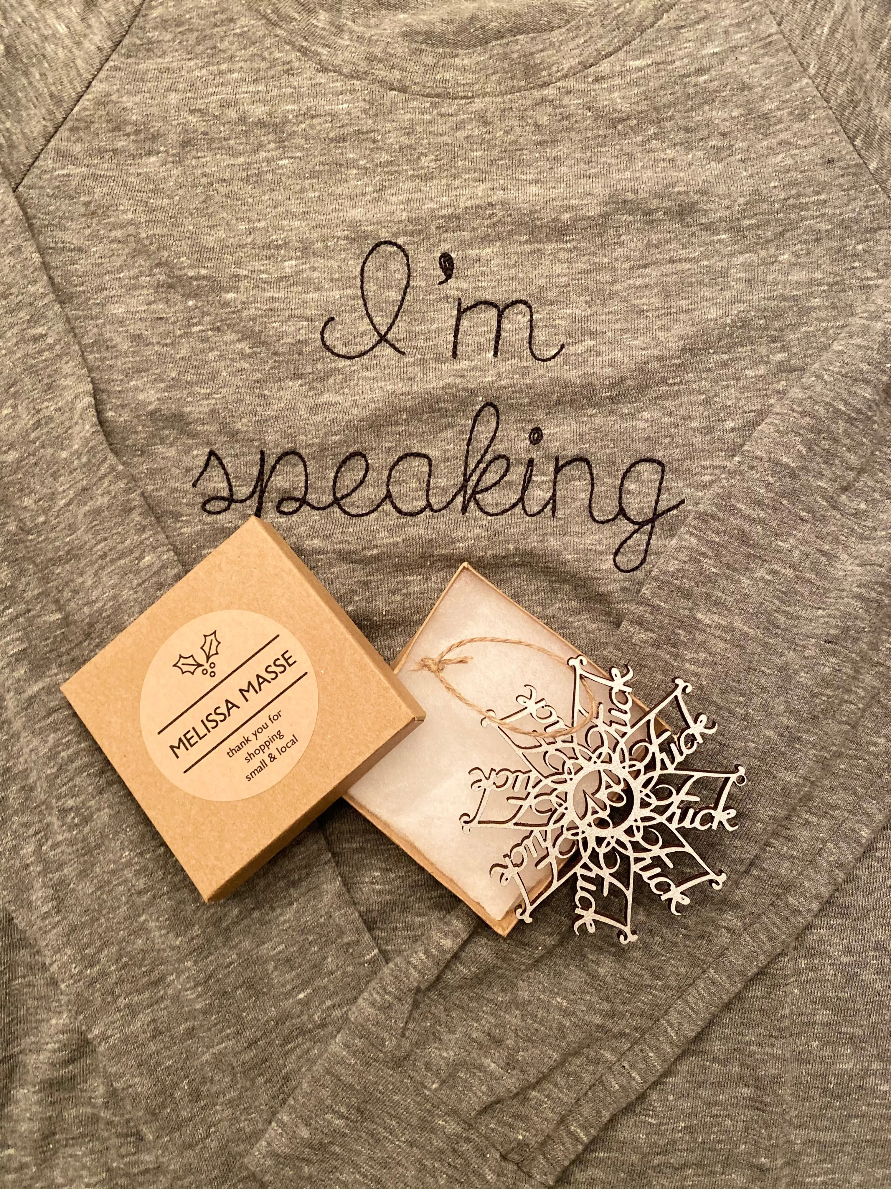 I’m speaking embroidered raglan organic sweatshirt