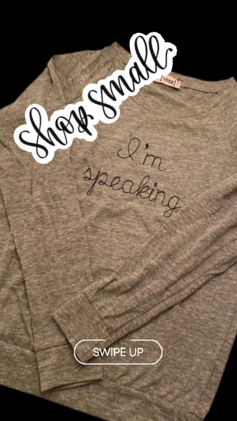 I’m speaking embroidered raglan organic sweatshirt