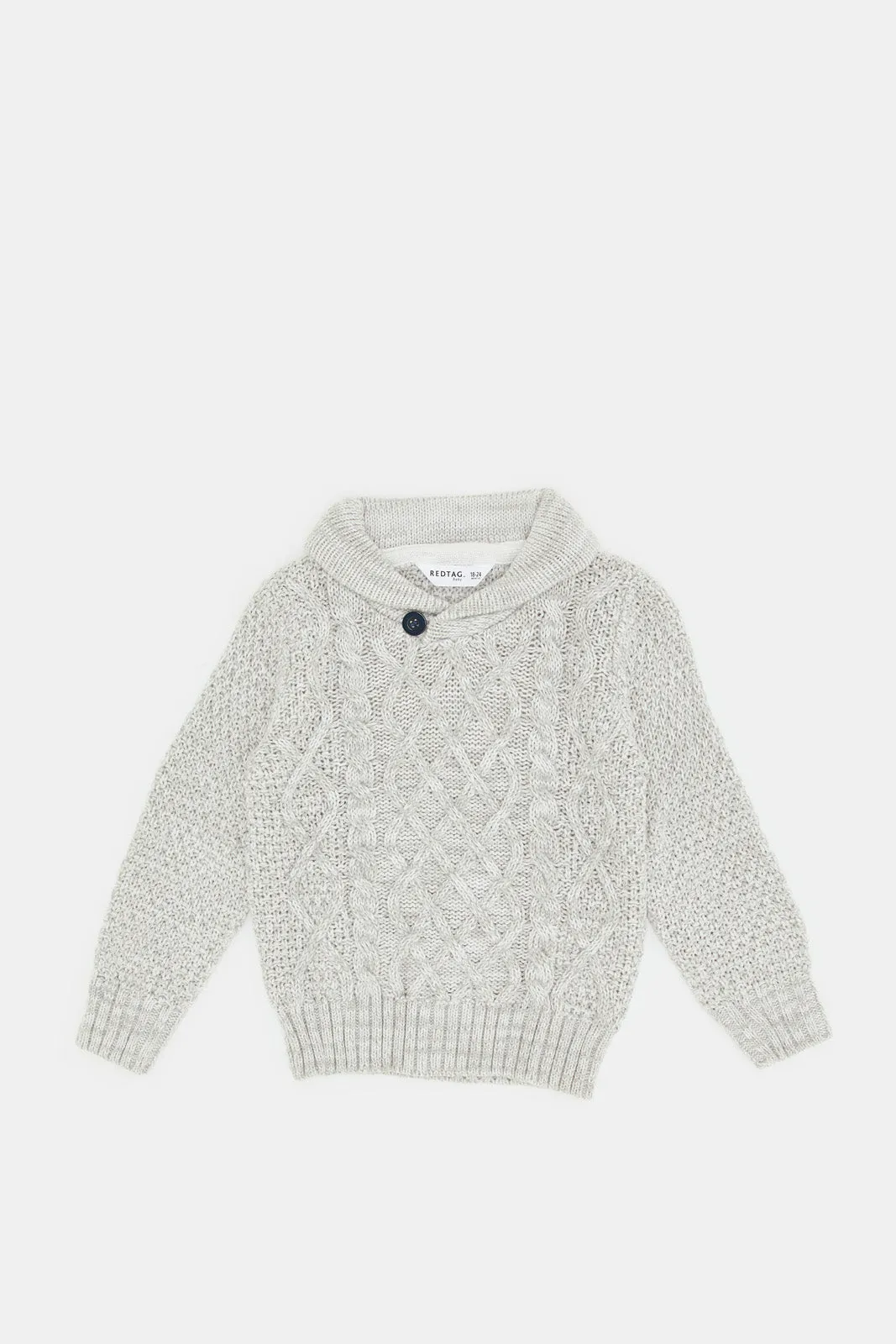 Infant Boys Grey Cable Pullover