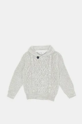 Infant Boys Grey Cable Pullover