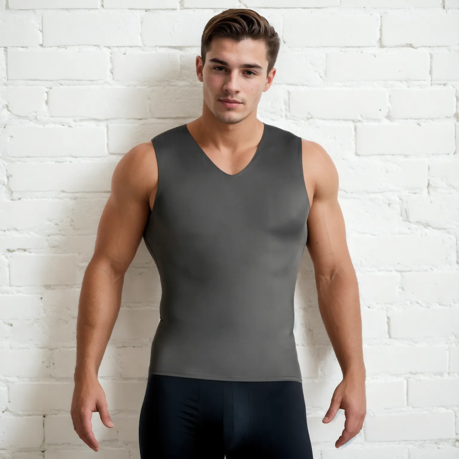 Insta Slim Activewear Compression Sleeveless V-Neck Tank VA00N1