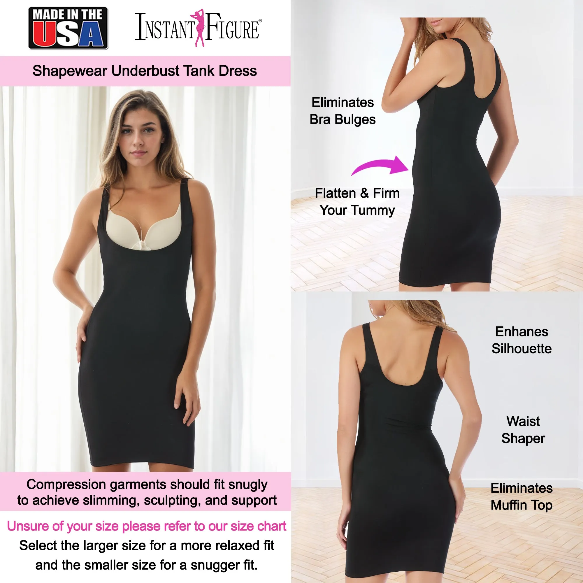 InstantFigure Shapewear Underbust Tank Dress WD40151