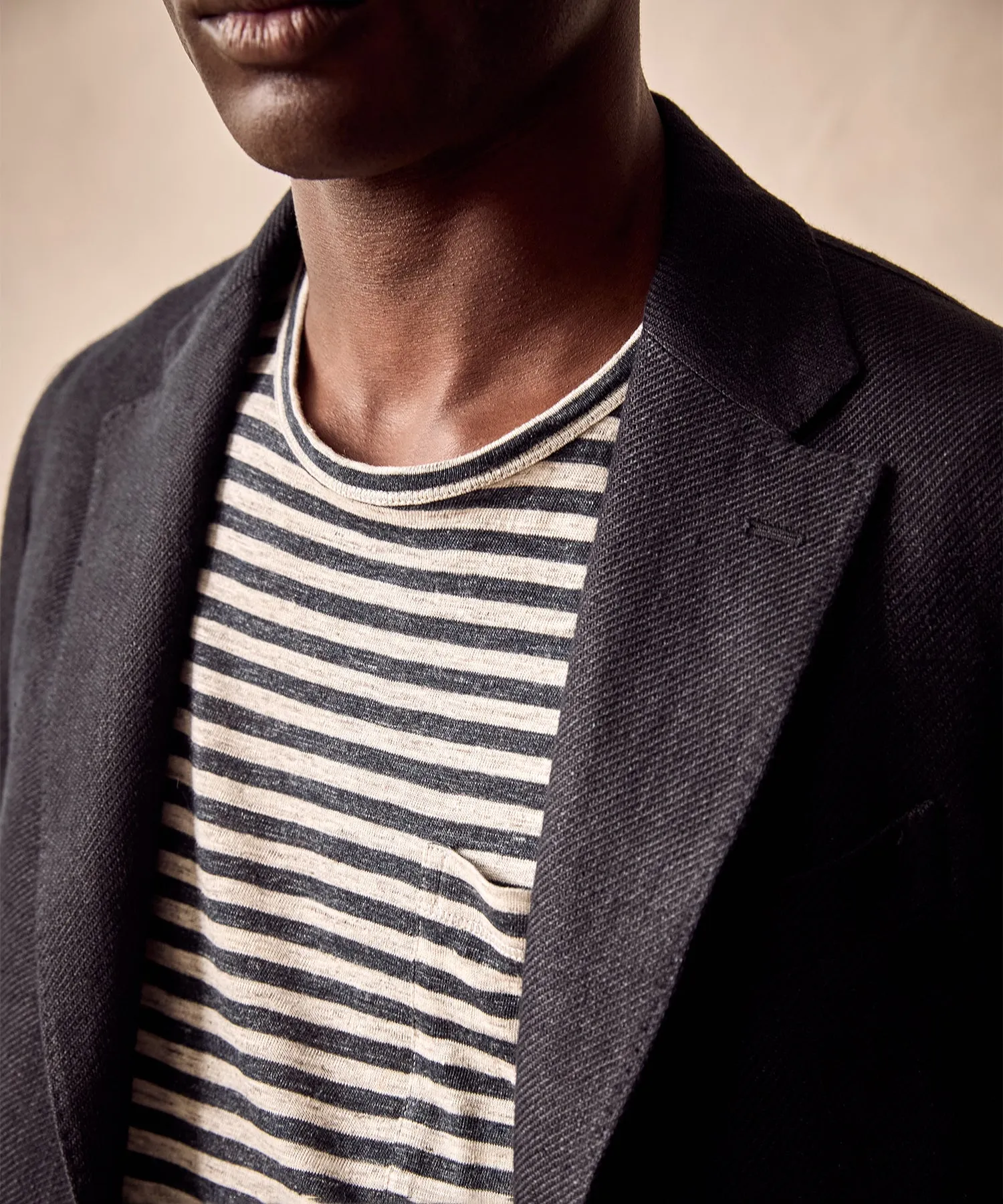 Italian Linen Sport Coat in Black