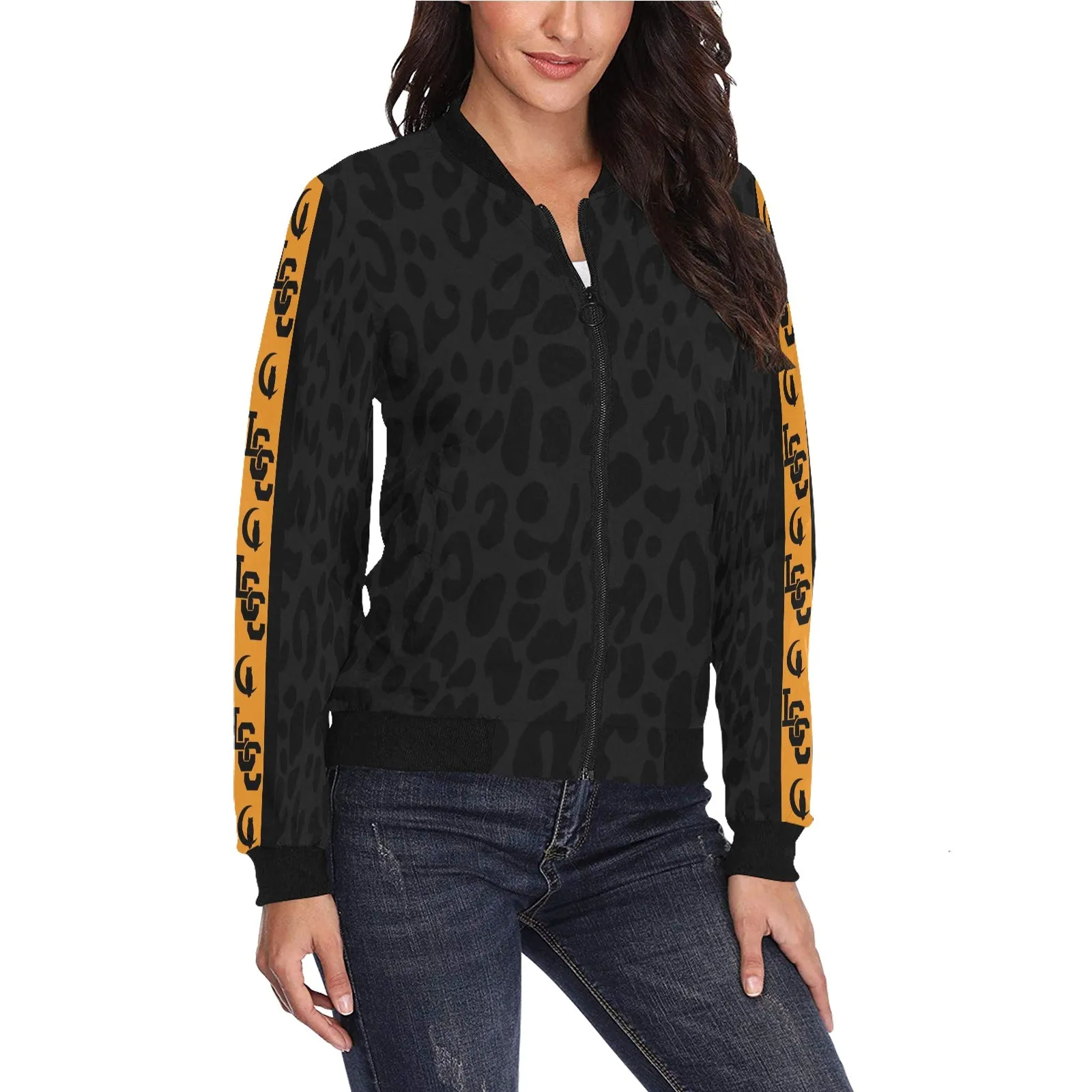 JAGUAR LCC All Over Print Bomber Jacket for Women