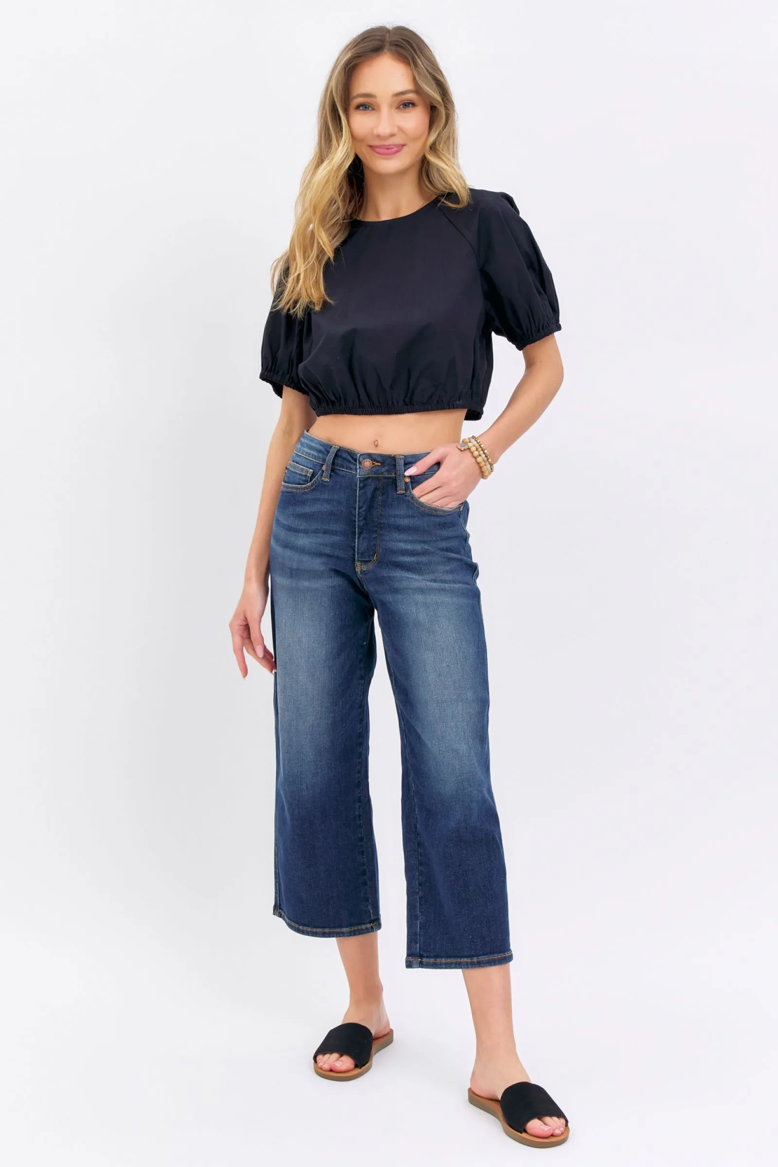 JB TUMMY CONTROL TOP TAILORED CROP WIDE LEG