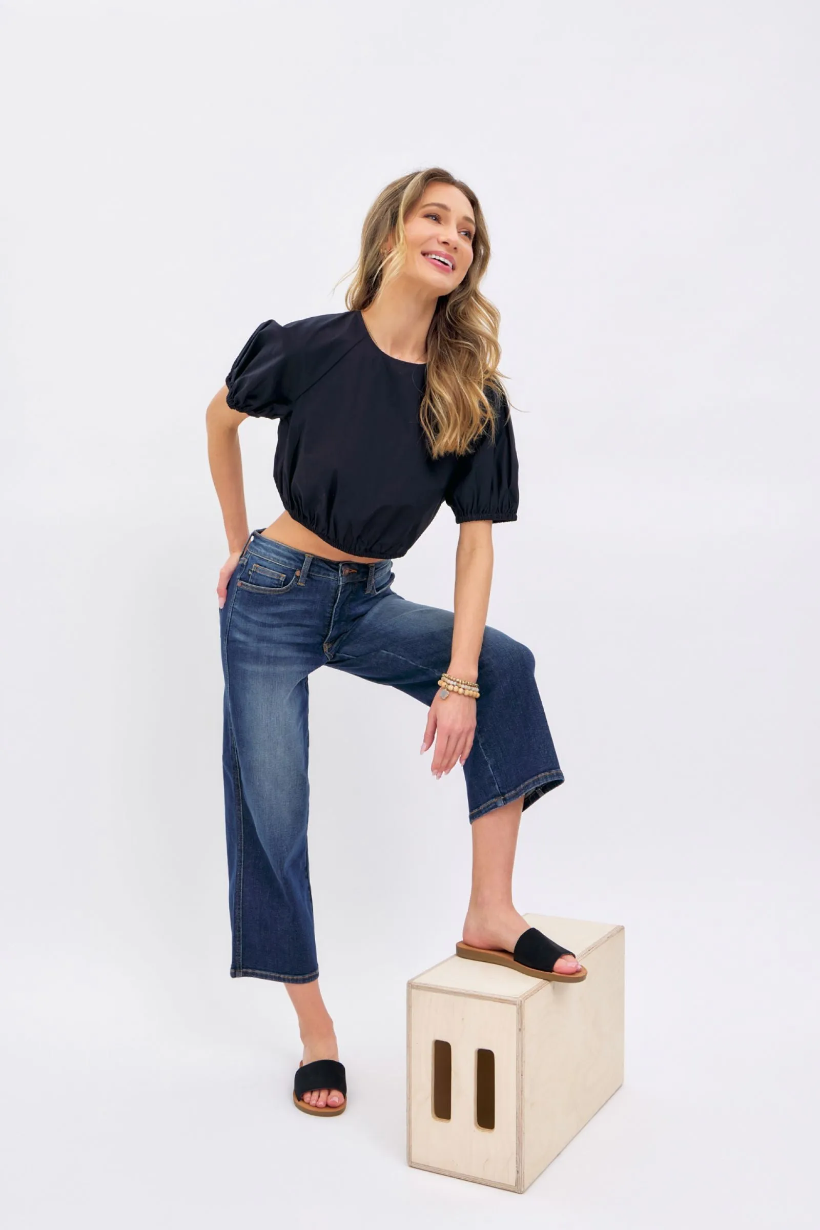 JB TUMMY CONTROL TOP TAILORED CROP WIDE LEG